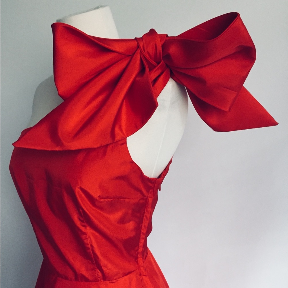 VINTAGE 1980’s IVES CARDONE Big Red Bow Dress